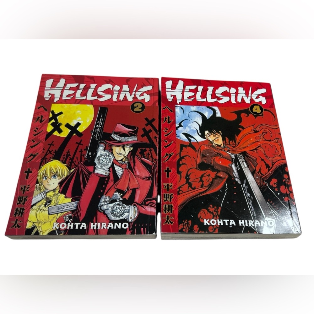 HELLSING Vol 2 & 4 Kohta Hirano 1st Edition Manga English Vampires Horror Ghouls